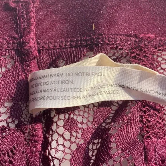 Lucky Brand Burgundy Lace Bralette Size L Lightly Padded - Picture 11 of 11